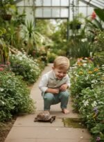 Βαπτιστικό Ρούχο Αγόρι Dolce Bambini 7115 – Premium Σύνολο σε Μπεζ & Φυστικί - Image 2