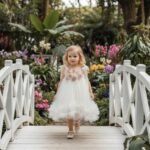 Βαπτιστικό Φόρεμα Κορίτσι Dolce Bambini 9777 – Παραμυθένιο Εκρού με Τούλι & Λουλούδια