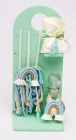 Σετ Βάπτισης Αγόρι "Macrame Rainbow" – Boho Σετ Κουμπάρου με Κουτί Κύβο - Image 4