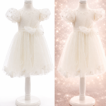 Βαπτιστικό Φόρεμα Κορίτσι "Ivory Blossom Grace" – Designer’s Cat Premium Τούλι