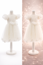 Βαπτιστικό Φόρεμα Κορίτσι "Ivory Blossom Grace" – Designer’s Cat Premium Τούλι