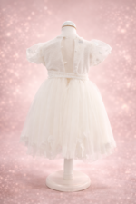 Βαπτιστικό Φόρεμα Κορίτσι "Ivory Blossom Grace" – Designer’s Cat Premium Τούλι - Image 3