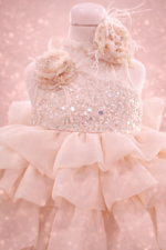 Βαπτιστικό Φόρεμα Κορίτσι "Golden Élite Couture" – Πολυτελές Φόρεμα με Παγιέτες & Οργάντζα - Image 5