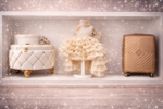Σετ Βάπτισης Κορίτσι "Golden Princess Couture" – Premium Σετ Κουμπάρου με Φόρεμα, Μπαούλο, Παπούτσια & Βαλίτσα - Image 2