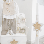Σετ Βάπτισης Αγόρι "Natural Star Elegance" – Ρούχο & Παπούτσια σε Γήινες Αποχρώσεις