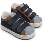 Δίχρωμα Sneakers Babywalker "Urban Velcro" – Μπλε Ταμπά