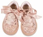 Βαπτιστικά Παπούτσια Κορίτσι Sneaker Ροζ Glitter με Κορδέλα Premium - Image 3