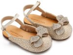 Παιδικά Παπούτσια Βάπτισης Κορίτσι Babywalker "Crystal Bow Sandal" – Δερμάτινα με Στρας EXC/5868 - Image 2