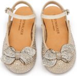 Παιδικά Παπούτσια Βάπτισης Κορίτσι Babywalker "Crystal Bow Sandal" – Δερμάτινα με Στρας EXC/5868