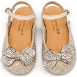 Παιδικά Παπούτσια Βάπτισης Κορίτσι Babywalker "Crystal Bow Sandal" – Δερμάτινα με Στρας EXC/5868