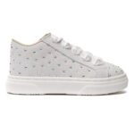 Παιδικά Sneakers Βάπτισης Κορίτσι Babywalker "Crystal White Sneaker" – Δερμάτινα με Swarovski LU6115_WH1 - Image 2