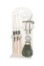 Σετ Βάπτισης Κορίτσι “Macrame Λουλούδι” – Premium Σετ Κουμπάρου με Καπελιέρα - Image 3