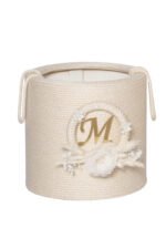 Σετ Βάπτισης Κορίτσι "Monogram Cream Beige" – Premium Σετ Κουμπάρου με Καλάθι & Plexiglass Μονόγραμμα - Image 2