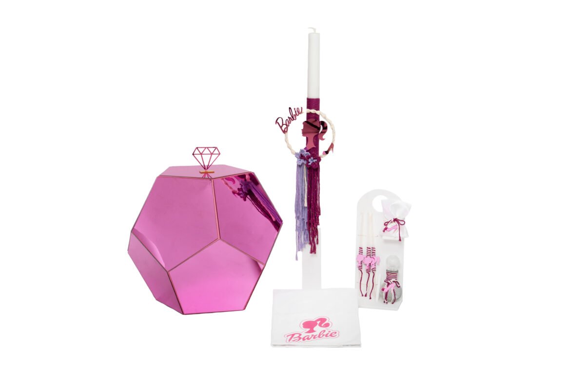 XPO_1774.jpg Σετ Βάπτισης Κορίτσι "Diamond Barbie" – Premium Σετ Κουμπάρου με Κουτί Διαμάντι Plexiglass - Image 1