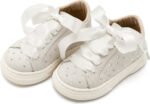 Παιδικά Sneakers Βάπτισης Κορίτσι Babywalker "Crystal White Sneaker" – Δερμάτινα με Swarovski LU6115_WH1 - Image 4