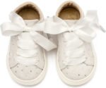 Παιδικά Sneakers Βάπτισης Κορίτσι Babywalker "Crystal White Sneaker" – Δερμάτινα με Swarovski LU6115_WH1 - Image 5